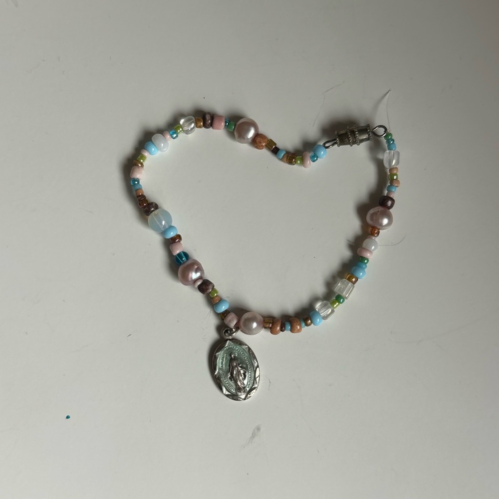 Madonna Miraculous Medal Beaded Bracelet